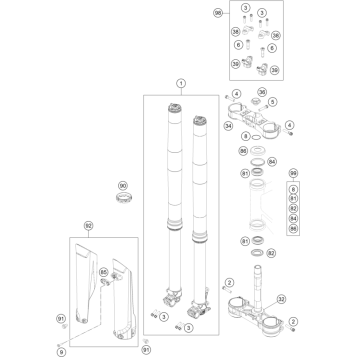 FRONT FORK, TRIPLE CLAMP