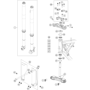 FRONT FORK, TRIPLE CLAMP