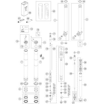 FRONT FORK DISASSEMBLED