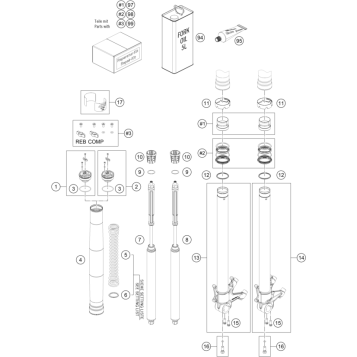 FRONT FORK DISASSEMBLED