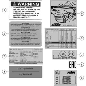 TECHNIC INFORMATION STICKER