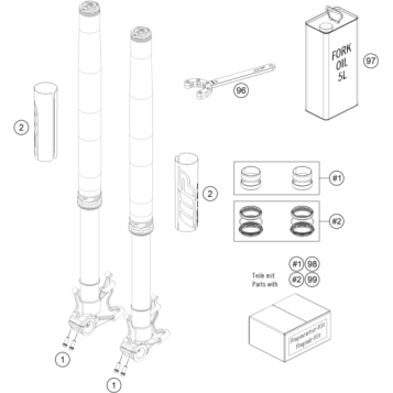 FRONT FORK DISASSEMBLED