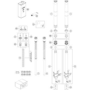 FRONT FORK DISASSEMBLED