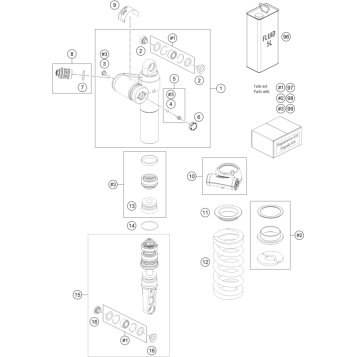 SHOCK ABSORBER DISASSEMBLED