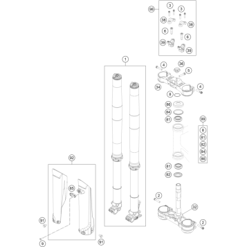 FRONT FORK, TRIPLE CLAMP