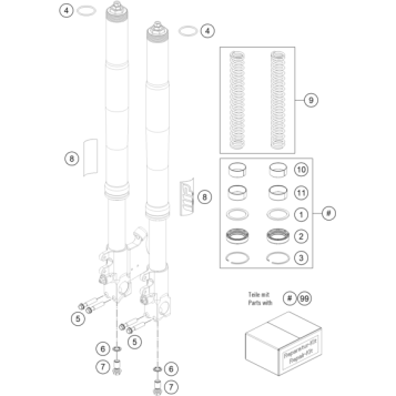 FRONT FORK DISASSEMBLED