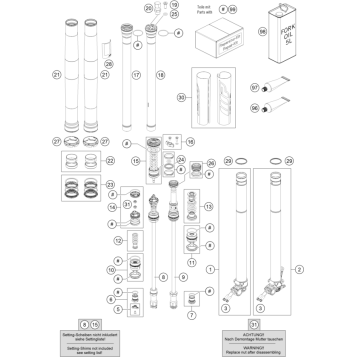 FRONT FORK DISASSEMBLED