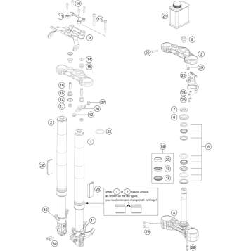 FRONT FORK, TRIPLE CLAMP