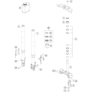 FRONT FORK, TRIPLE CLAMP