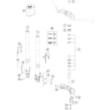 FRONT FORK, TRIPLE CLAMP