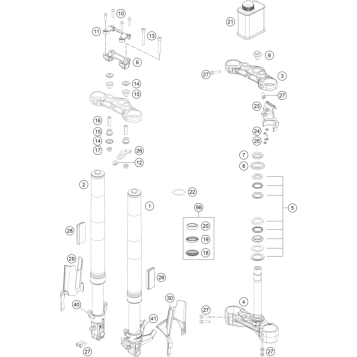 FRONT FORK, TRIPLE CLAMP