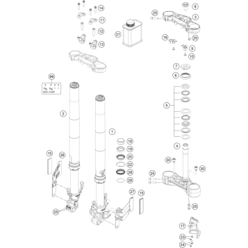 FRONT FORK, TRIPLE CLAMP