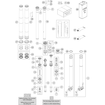 FRONT FORK DISASSEMBLED