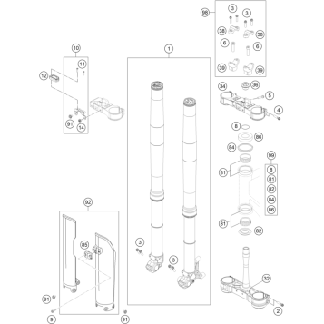 FRONT FORK, TRIPLE CLAMP