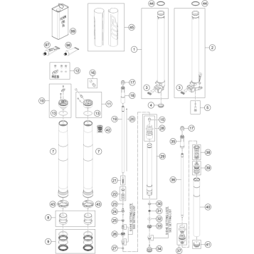 FRONT FORK DISASSEMBLED