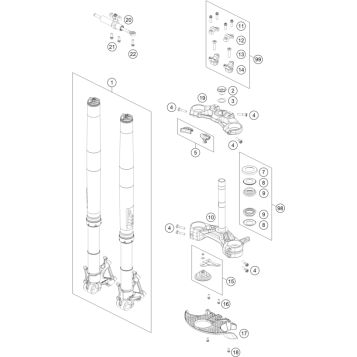 FRONT FORK, TRIPLE CLAMP