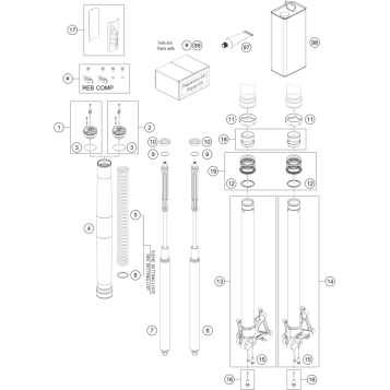 FRONT FORK DISASSEMBLED