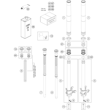 FRONT FORK DISASSEMBLED