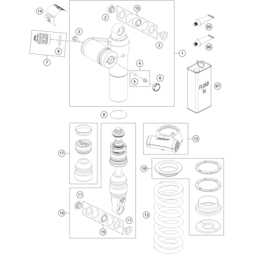 SHOCK ABSORBER DISASSEMBLED