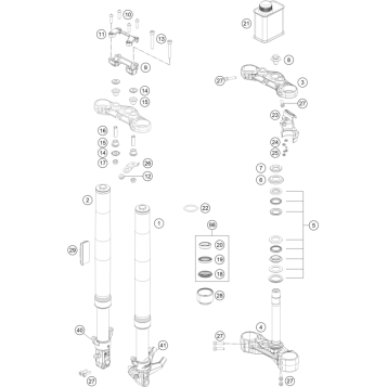 FRONT FORK, TRIPLE CLAMP