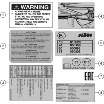 TECHNIC INFORMATION STICKER