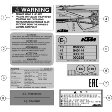 TECHNIC INFORMATION STICKER