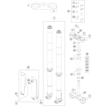FRONT FORK, TRIPLE CLAMP
