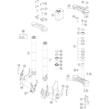 FRONT FORK, TRIPLE CLAMP