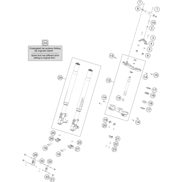 FRONT FORK, TRIPLE CLAMP