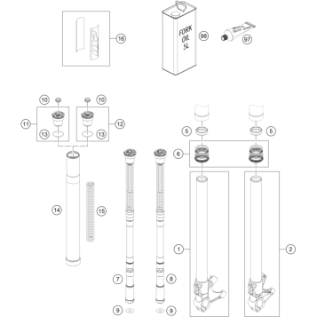FRONT FORK DISASSEMBLED