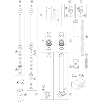 FRONT FORK DISASSEMBLED