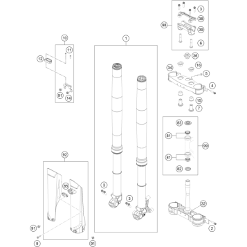 FRONT FORK, TRIPLE CLAMP