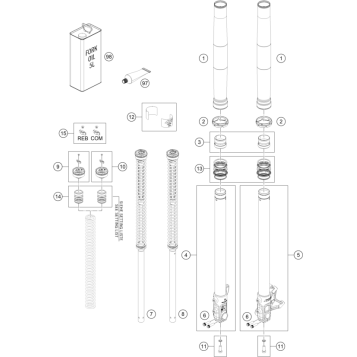 FRONT FORK DISASSEMBLED