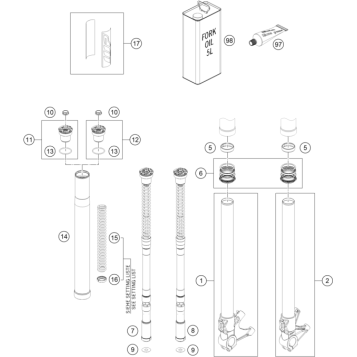 FRONT FORK DISASSEMBLED