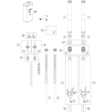 FRONT FORK DISASSEMBLED