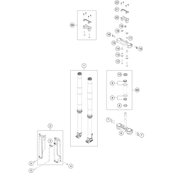 FRONT FORK, TRIPLE CLAMP