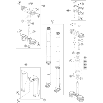 FRONT FORK, TRIPLE CLAMP