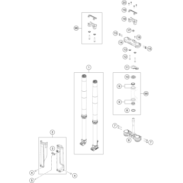 FRONT FORK, TRIPLE CLAMP
