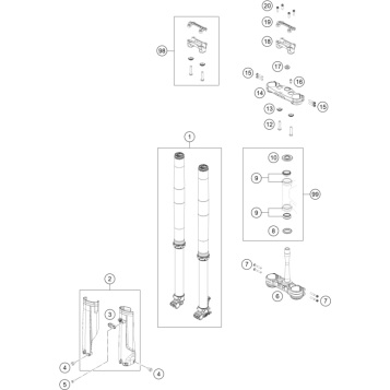FRONT FORK, TRIPLE CLAMP
