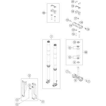 FRONT FORK, TRIPLE CLAMP