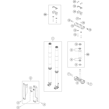 FRONT FORK, TRIPLE CLAMP