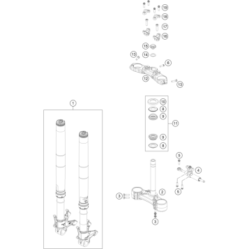 FRONT FORK, TRIPLE CLAMP