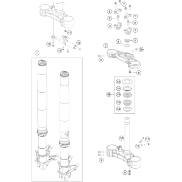 FRONT FORK, TRIPLE CLAMP
