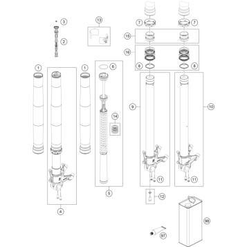 FRONT FORK DISASSEMBLED