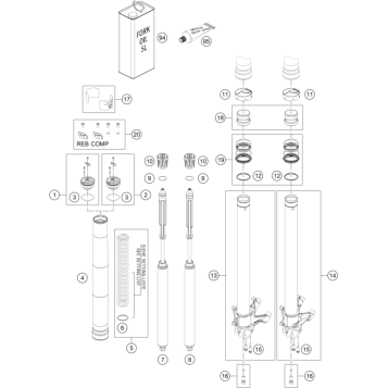 FRONT FORK DISASSEMBLED