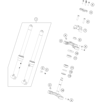 FRONT FORK, TRIPLE CLAMP