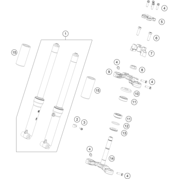 FRONT FORK, TRIPLE CLAMP
