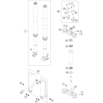 FRONT FORK, TRIPLE CLAMP