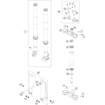 FRONT FORK, TRIPLE CLAMP