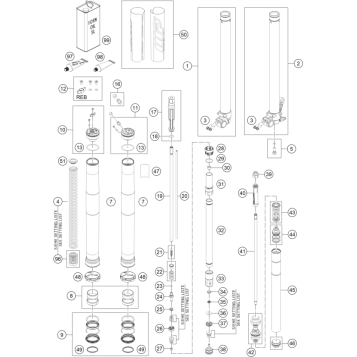 FRONT FORK DISASSEMBLED